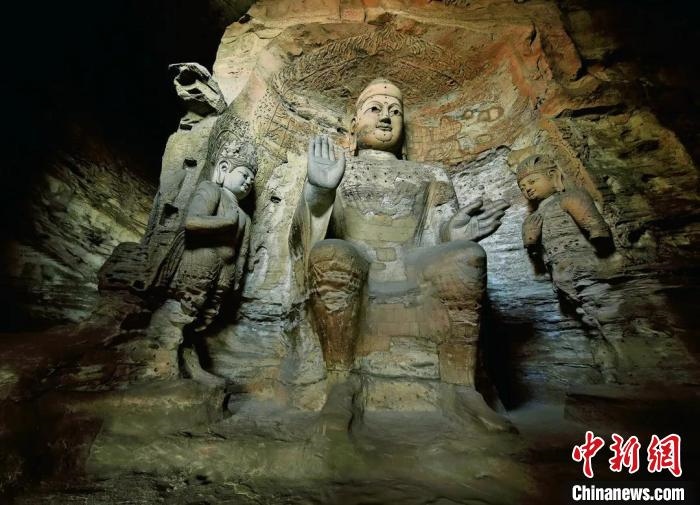 云岡石窟規(guī)模最大的洞窟第3窟。