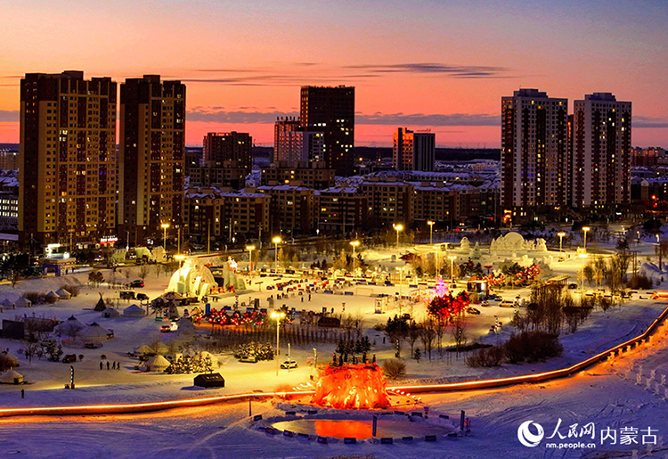 2024年12月20日拍攝的呼倫貝爾市城市越野滑雪公園景色（無(wú)人機(jī)照片）。王正攝