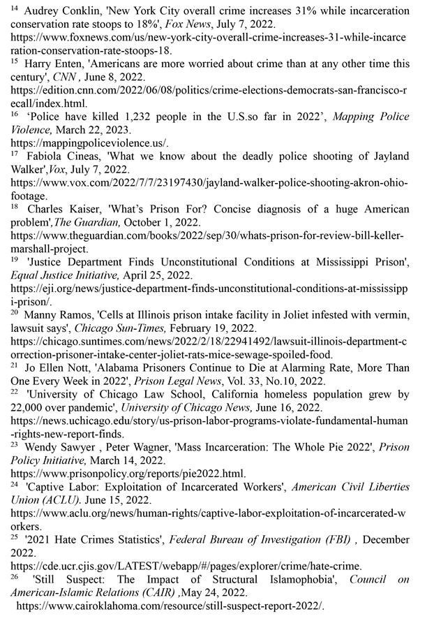 （圖表）［2022年美國侵犯人權報告］《2022年美國侵犯人權報告》注釋（2）