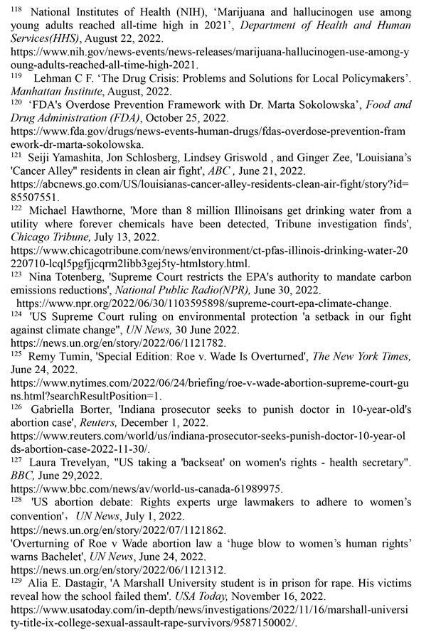 （圖表）［2022年美國侵犯人權報告］《2022年美國侵犯人權報告》注釋（10）