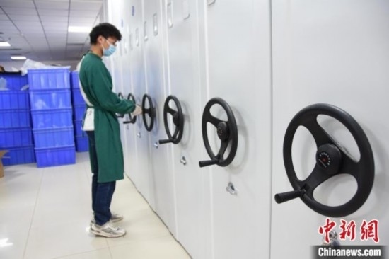 圖為鄭州大學(xué)人骨考古實(shí)驗(yàn)室內(nèi)的骨骼標(biāo)本庫(kù)。王宇 攝