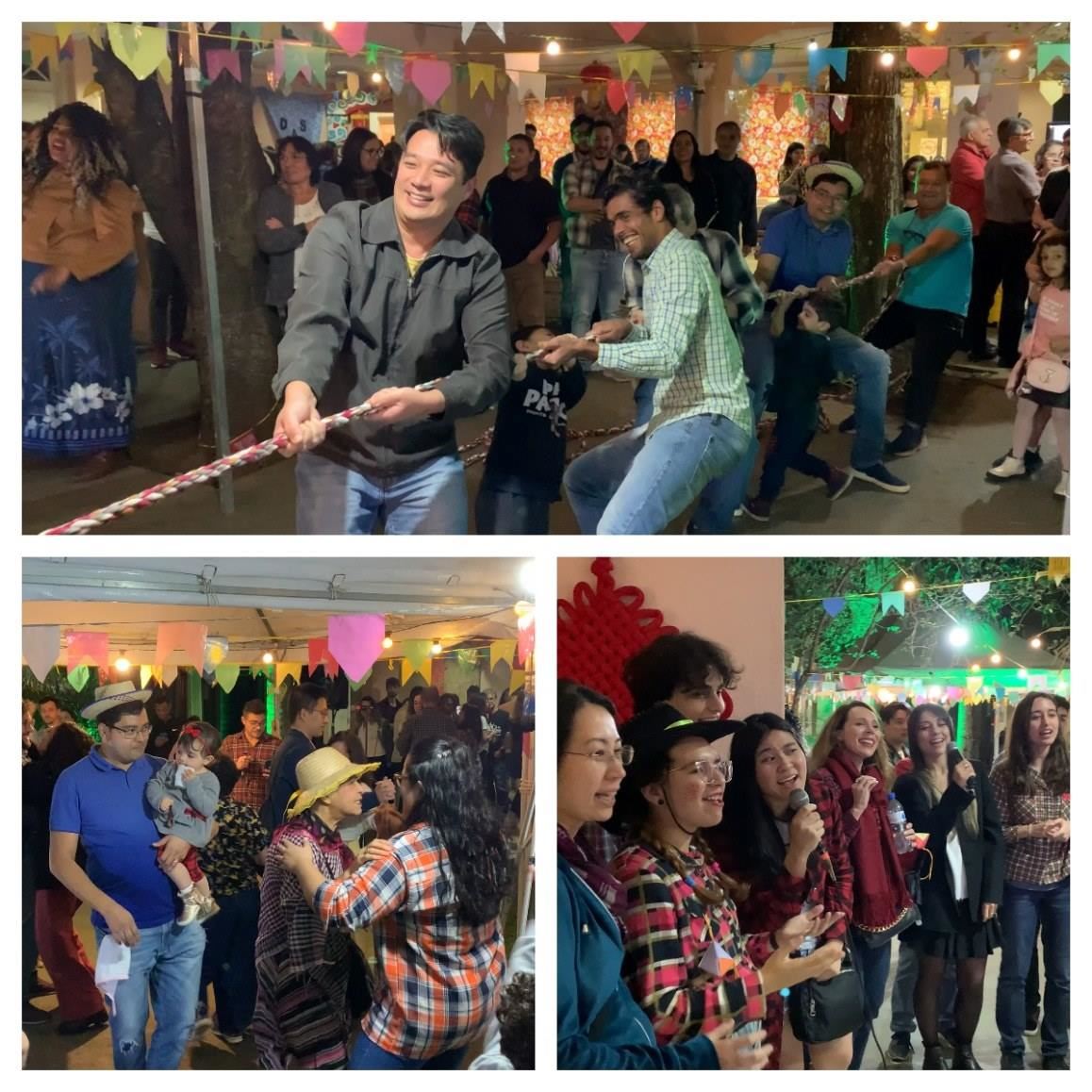 參與者在活動中體驗巴西豐收節(jié)文化元素。（圣保羅州立大學孔子學院供圖）