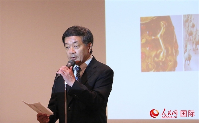 主辦方代表、富士美術(shù)館館長(zhǎng)五木田聰致辭。（人民網(wǎng) 許可攝）