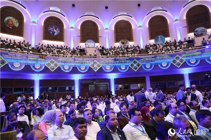 7月13日，達(dá)舍爾甘地污水處理廠項(xiàng)目竣工典禮舉行。人民網(wǎng)記者 孫廣勇攝