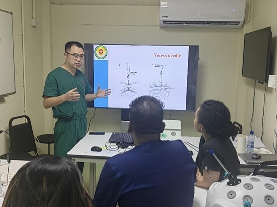 培訓(xùn)現(xiàn)場(chǎng)。第18期援圭亞那醫(yī)療隊(duì)供圖