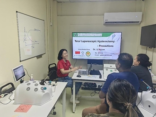 培訓(xùn)現(xiàn)場(chǎng)。第18期援圭亞那醫(yī)療隊(duì)供圖