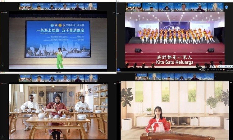 圖為開營(yíng)儀式上兩國(guó)營(yíng)員表演精彩節(jié)目。黎明職業(yè)大學(xué)供圖