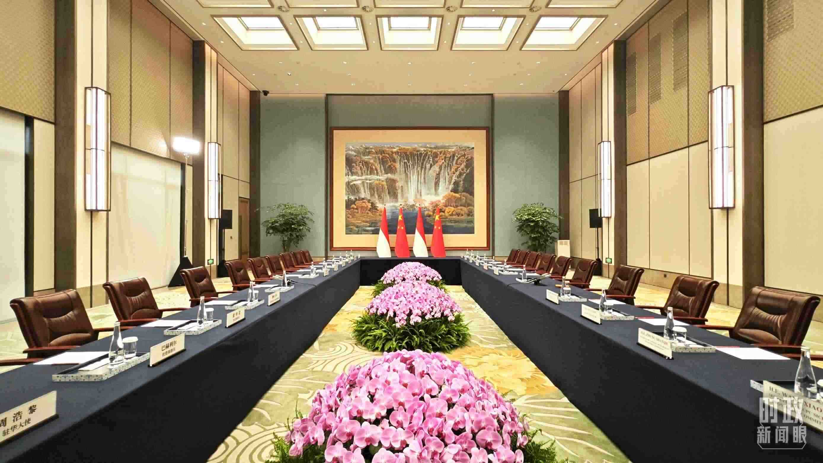 中印尼兩國元首在這里舉行會見。這是會見開始前的場景。（總臺央視記者許永松拍攝）