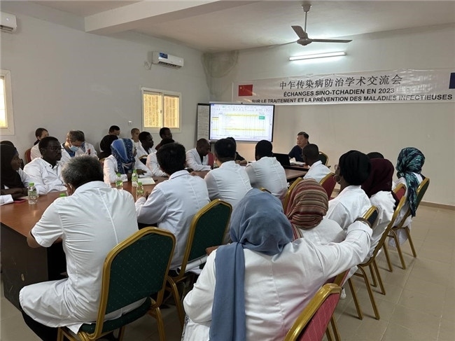 圖為學術交流會現(xiàn)場。中國援乍得醫(yī)療隊供圖