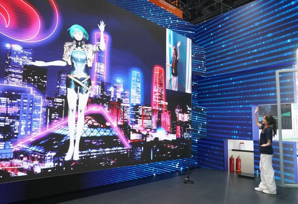 這是9月1日在國(guó)家會(huì)議中心拍攝的一款數(shù)字人。新華社記者 任超 攝