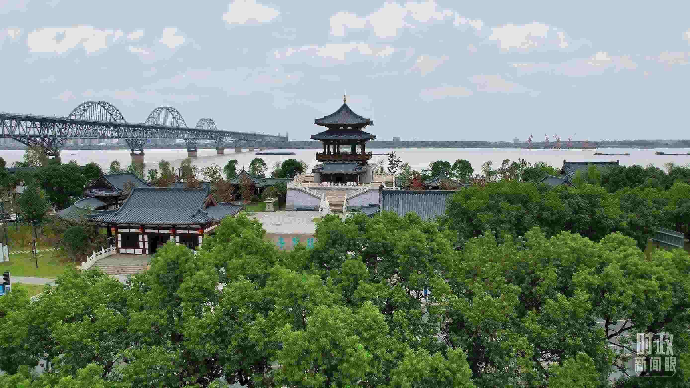 △長(zhǎng)江國(guó)家文化公園九江城區(qū)段。（總臺(tái)記者劉陽(yáng)拍攝）