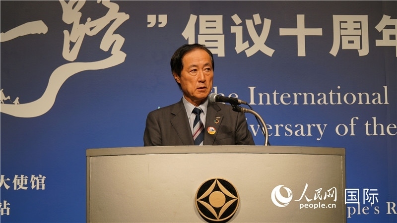 日本經(jīng)團(tuán)聯(lián)副會(huì)長佐藤康博發(fā)言。人民網(wǎng) 蔣曉辰攝