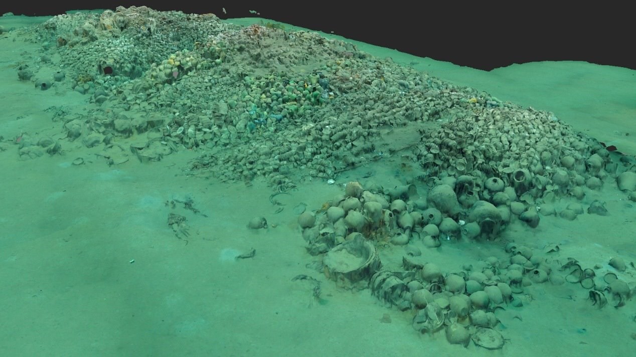 一號(hào)沉船遺址核心區(qū)三維圖。國(guó)家文物局供圖