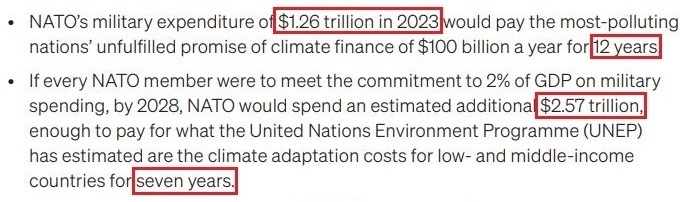 看看北約的“碳足跡”，就知道西方的氣候承諾有多扯