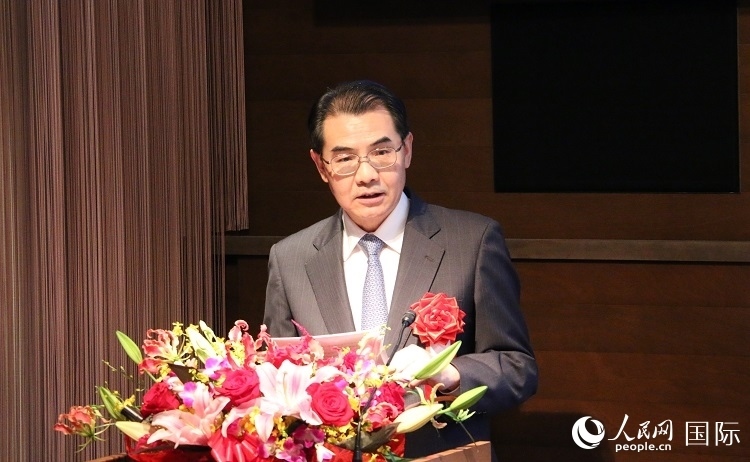 中國駐日本大使吳江浩發(fā)表致辭。人民網(wǎng) 許可攝