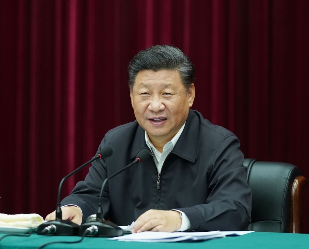 2019年9月18日上午，中共中央總書記、國家主席、中央軍委主席習近平在鄭州主持召開黃河流域生態(tài)保護和高質(zhì)量發(fā)展座談會并發(fā)表重要講話。新華社記者 謝環(huán)馳 攝