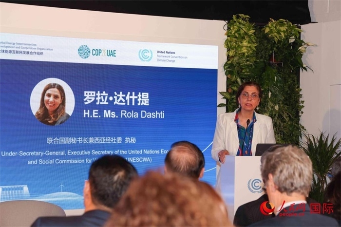 聯(lián)合國(guó)副秘書(shū)長(zhǎng)兼西亞經(jīng)濟(jì)社會(huì)委員會(huì)執(zhí)行秘書(shū)羅拉·達(dá)什提致辭。人民網(wǎng)記者 任皓宇攝