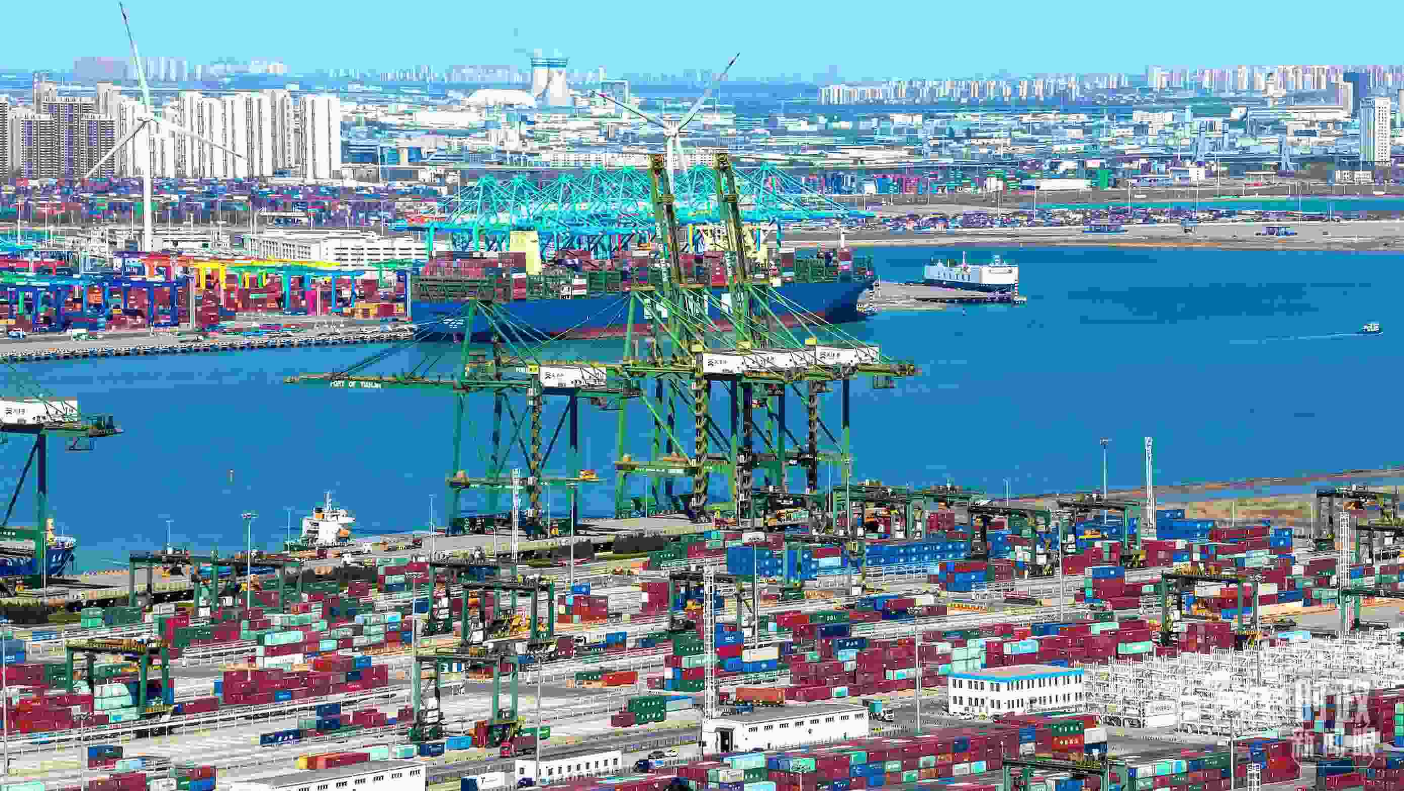 △俯瞰天津港。