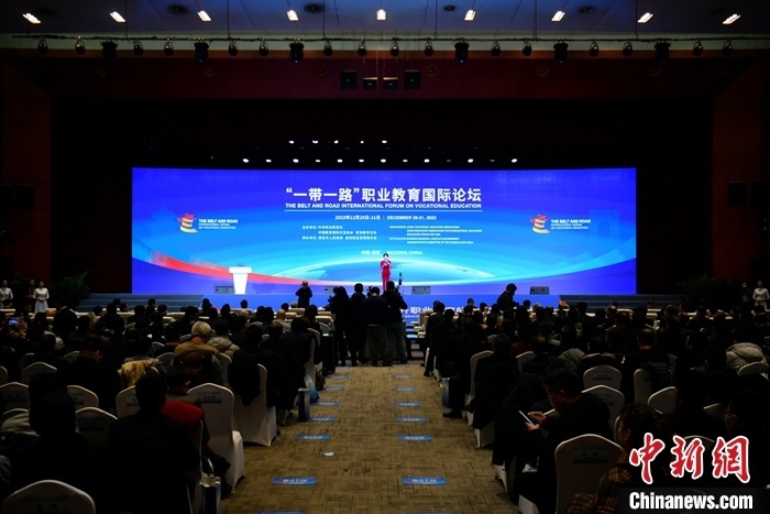 圖為 “一帶一路”職業(yè)教育國際論壇現(xiàn)場。 中新社記者 韓冰 攝
