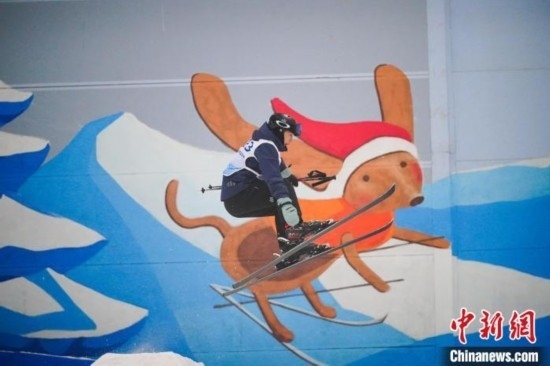 12月22日，云南省第一屆冬季運動會在昆明開幕。圖為選手在公開組男子自由式滑雪雪上技巧比賽中。中新社記者 劉冉陽 攝