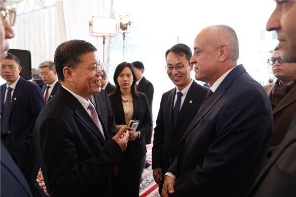 李永明同埃及住房部副部長會談交流。主辦方供圖