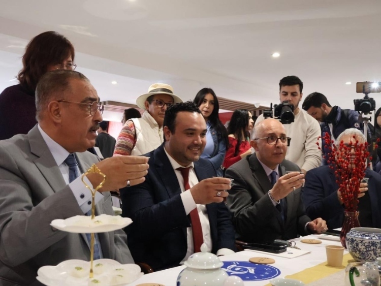 觀眾興致勃勃地體驗(yàn)茶藝。陳芷珊攝