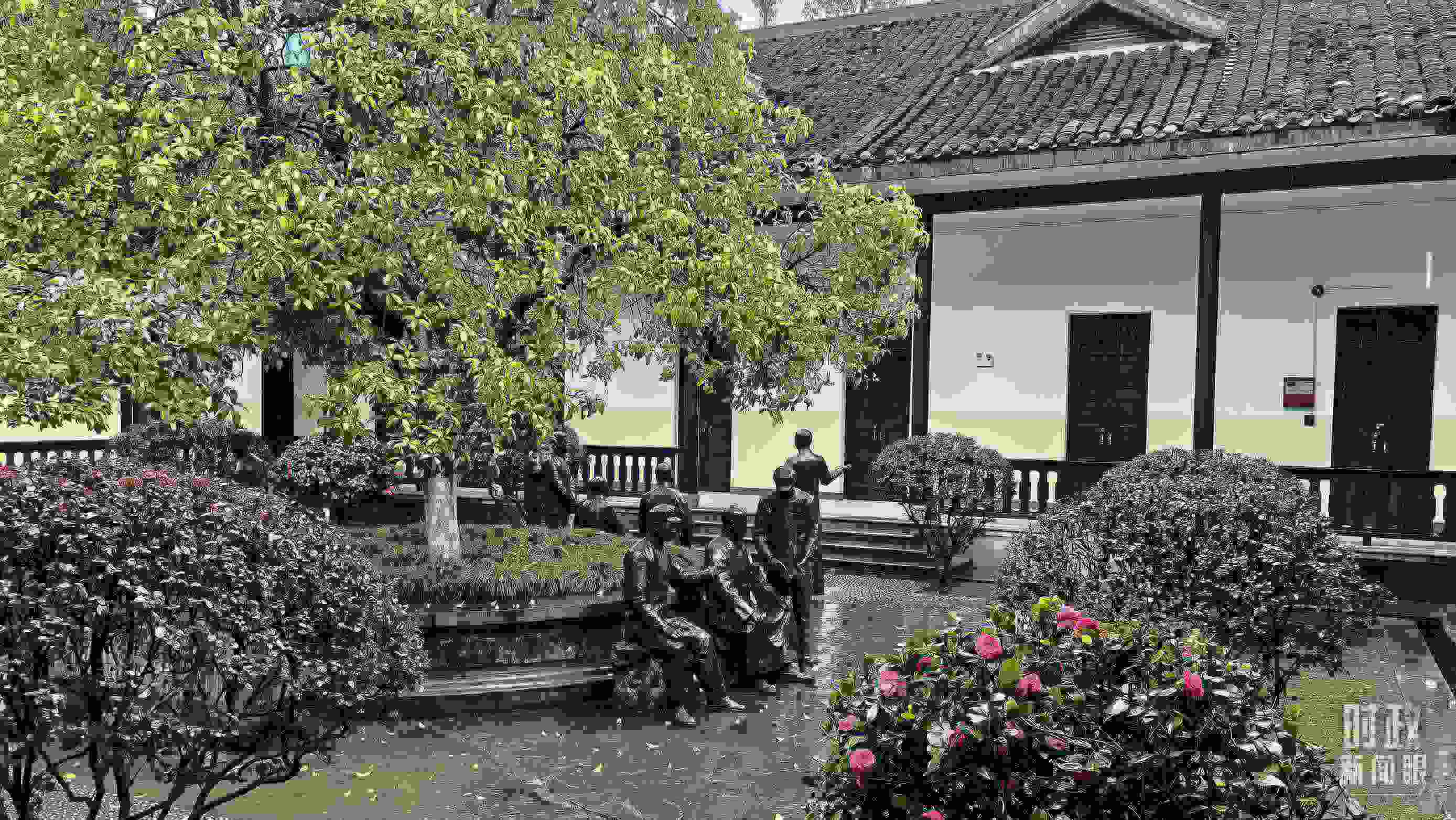 △湖南第一師范學(xué)院（城南書院校區(qū)）校園里。（總臺(tái)央視記者趙化拍攝）