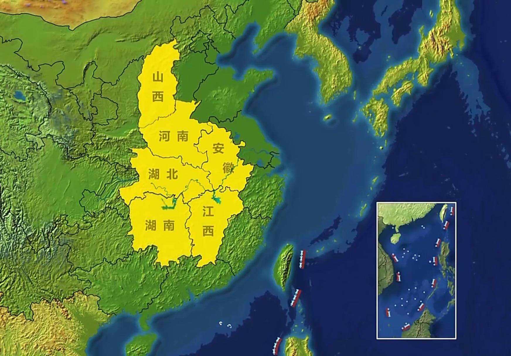 △中部地區(qū)包括晉皖贛豫鄂湘6省。