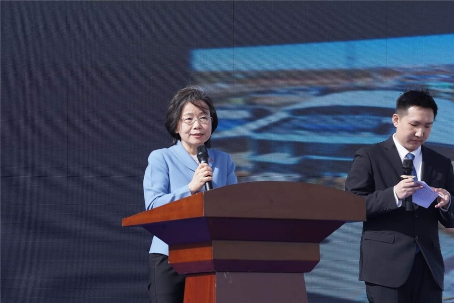 3月24日，沈敏娟大使致辭。駐蒙古使館供圖