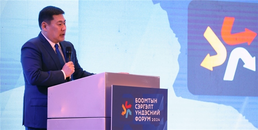 1.奧云額爾登總理致辭。圖片來源：蒙政府官網(wǎng)