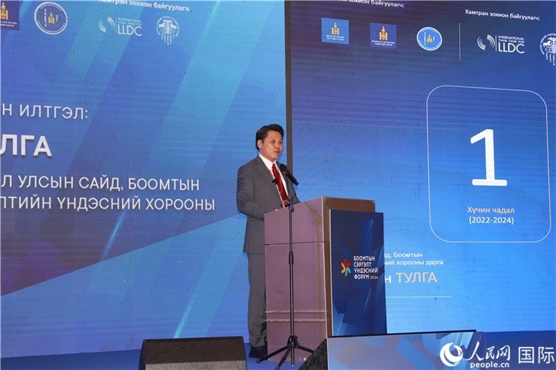 2.圖勒嘎部長(zhǎng)做主旨報(bào)告。人民網(wǎng)記者 霍文攝_副本