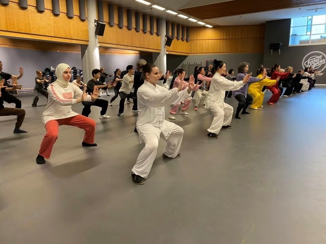 培訓(xùn)班學(xué)員學(xué)習(xí)太極拳。斯德哥爾摩中國文化中心供圖