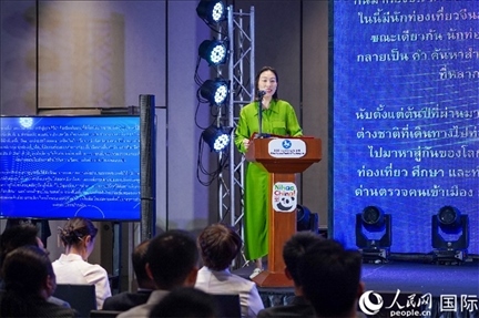 中國(guó)駐泰國(guó)大使館公使銜參贊常禹萌致辭。（普拉維攝）