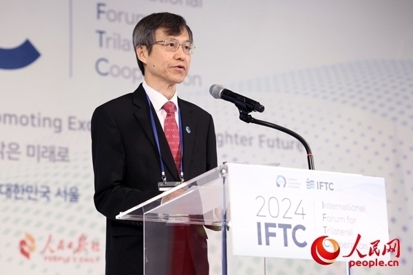 中日韓合作秘書處秘書長李熙燮致開幕辭。主辦方供圖