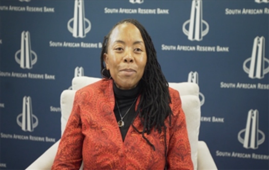 南非儲備銀行副行長、審慎監(jiān)管局首席執(zhí)行官芬迪?查齊巴納視頻發(fā)言。（中國建設銀行約翰內(nèi)斯堡分行供圖）