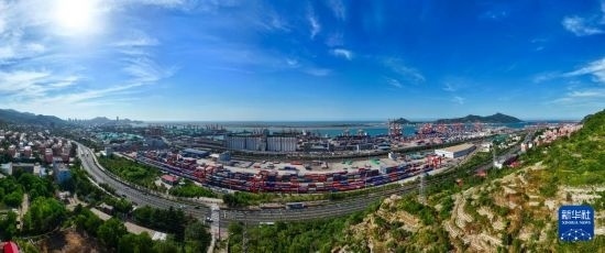 這是6月26日拍攝的中哈連云港物流合作基地（無人機照片）。新華社記者 季春鵬 攝