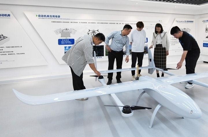 這是中科安飛（合肥）科技有限公司生產(chǎn)的無(wú)人機(jī)產(chǎn)品。（2024年5月16日攝）新華社發(fā)（郭如琦 攝）