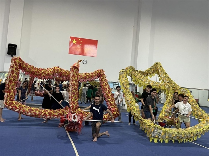 在中國和巴西共迎兩國建交50周年之際，巴西圣保羅州立大學孔子學院今年7月成功組織多批、近40名巴西青少年來華進行短期訪問交流，圖為訪問團成員在中國參加文化體驗活動。 巴西圣保羅州立大學孔子學院供圖