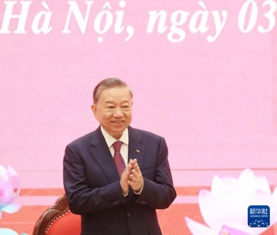 8月3日，在越南河內(nèi)，蘇林出席新聞發(fā)布會(huì)。新華社/越通社