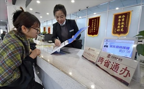 2024年3月25日，北京大興區(qū)，工作人員為群眾辦理跨省政務(wù)事宜。