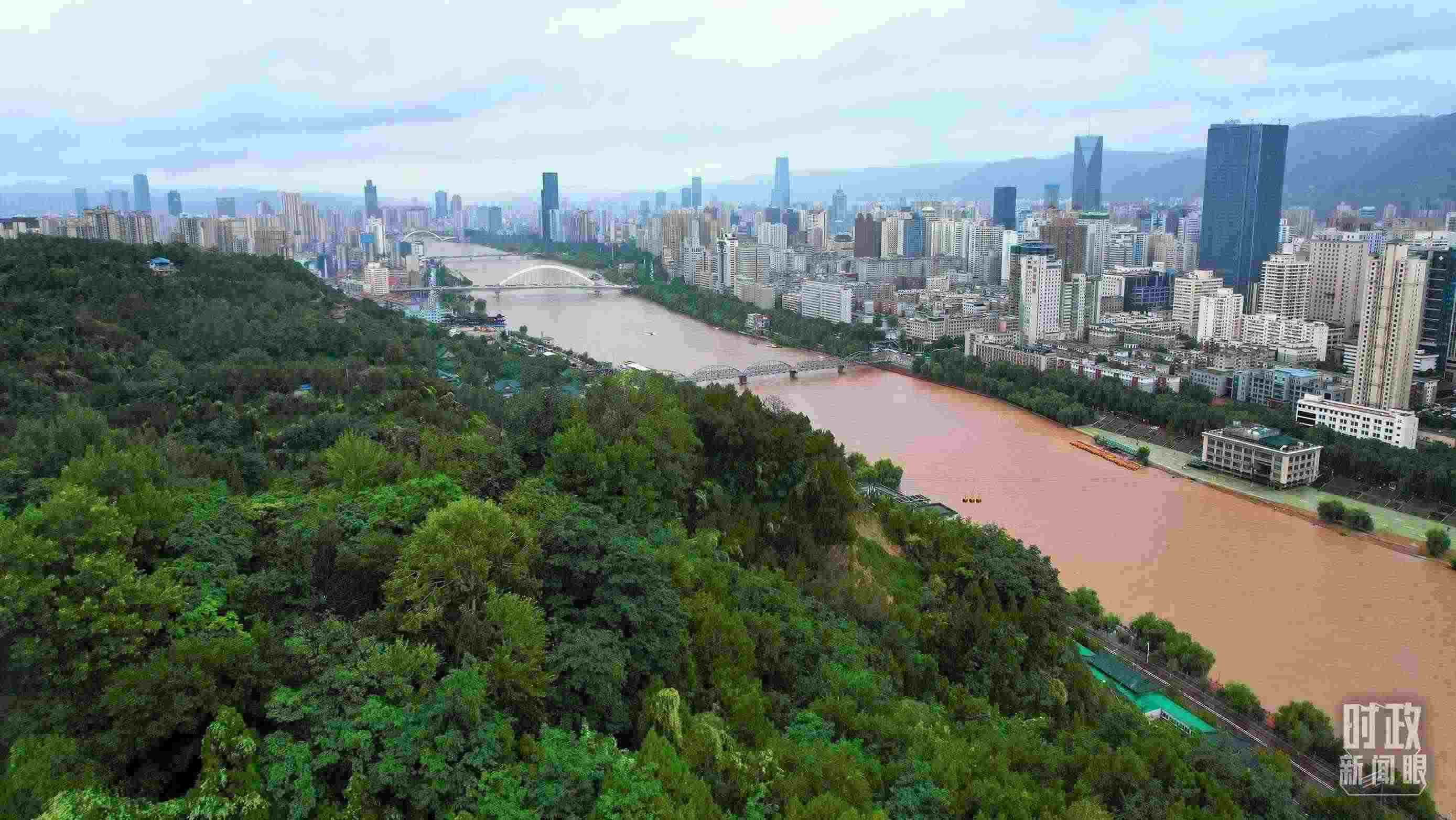 △黃河蘭州段。（總臺央視記者范凱拍攝）