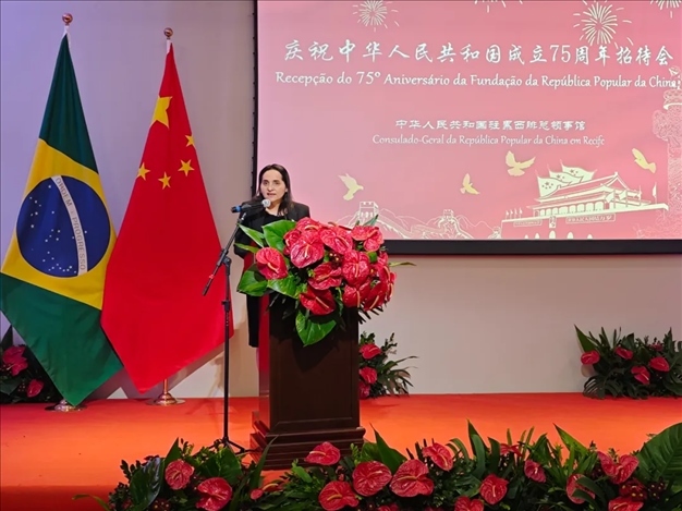 伯南布哥州州長代表、科技廳長維達爾在招待會上致辭。 中國駐累西腓總領館供圖