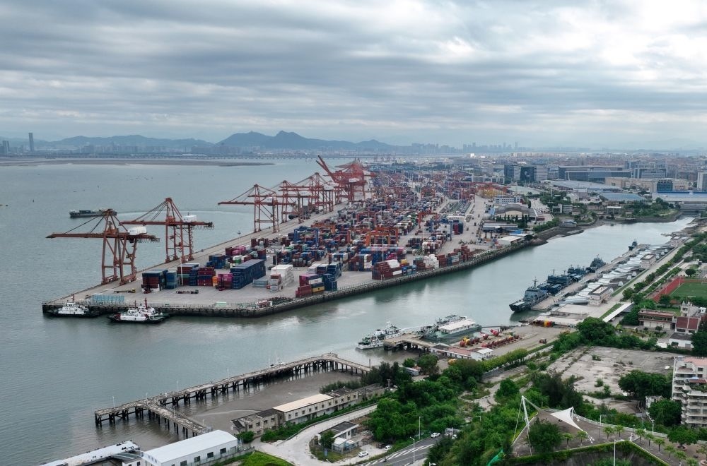 這是中國(guó)（福建）自由貿(mào)易試驗(yàn)區(qū)廈門片區(qū)內(nèi)的廈門海天碼頭（2024年9月4日攝）。