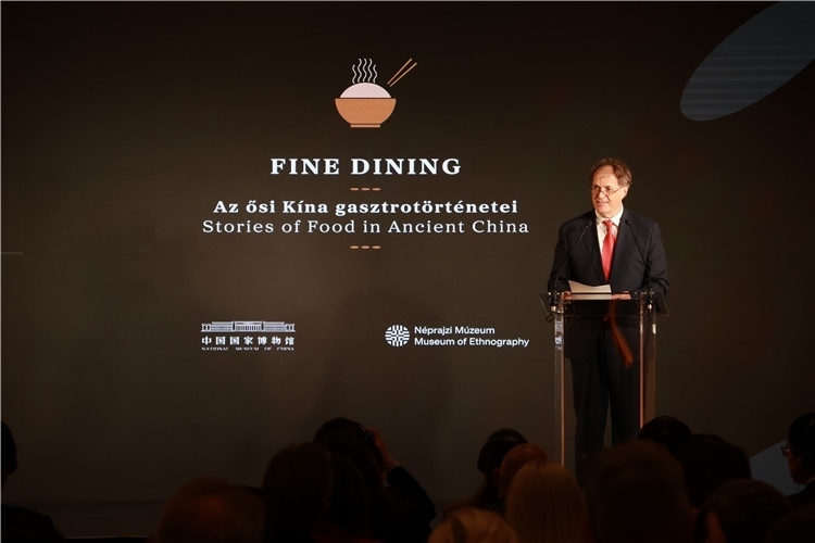 匈牙利文化和創(chuàng)新部副國務(wù)秘書喬鮑致辭。圖片由中國駐匈牙利大使館提供。