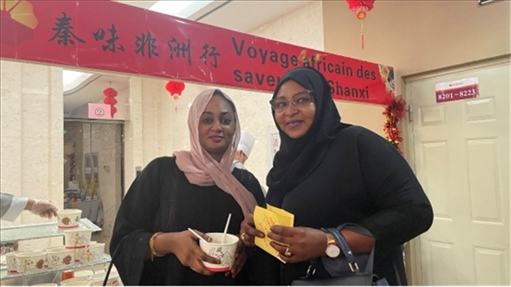 陜西涼皮+清真肉夾饃受到乍得友人歡迎。主辦方供圖