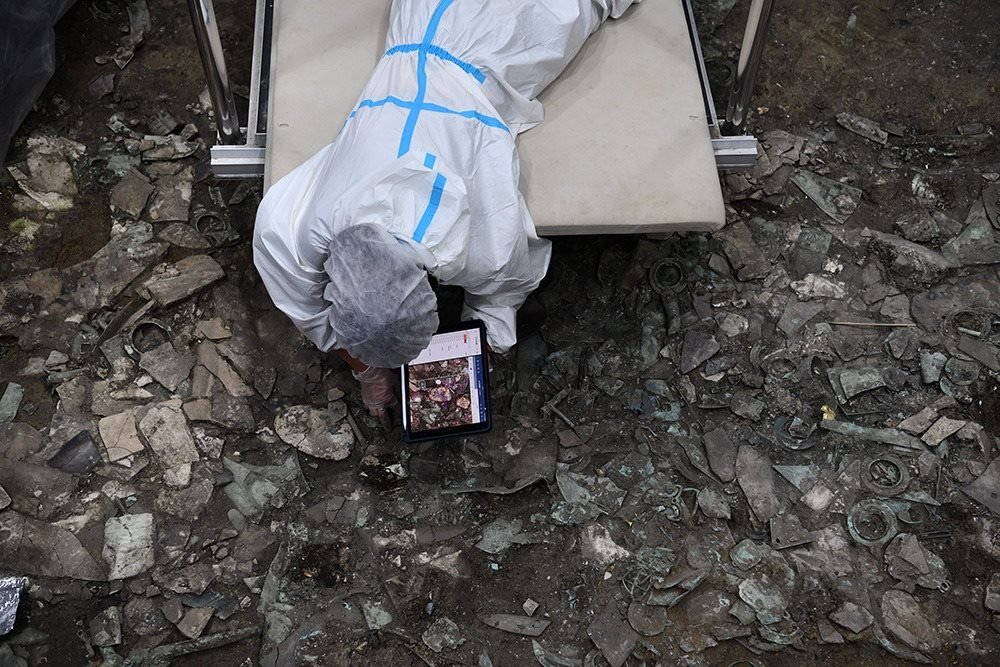 2022年6月28日，四川德陽，三星堆7號祭祀坑發(fā)掘現(xiàn)場。