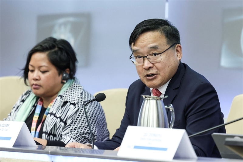 中國(guó)駐意大利大使賈桂德向與會(huì)者闡述全球發(fā)展倡議的深刻內(nèi)涵。主辦方供圖