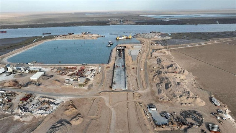 施工現(xiàn)場一景。中交天津航道局有限公司供圖