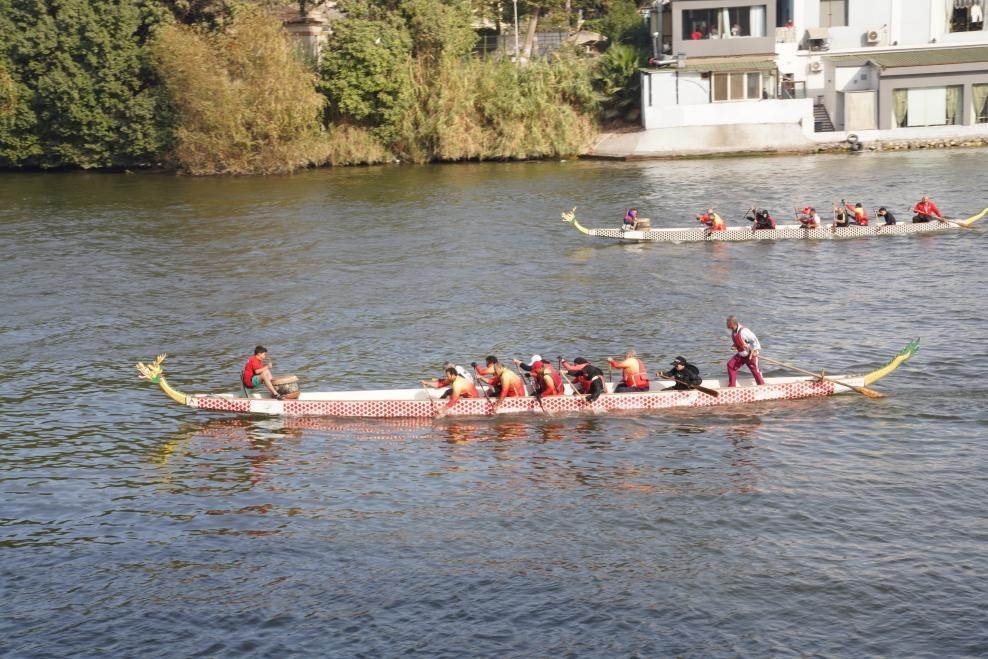 活動(dòng)現(xiàn)場(chǎng)龍舟競(jìng)技，共慶春節(jié)。開羅中國(guó)文化中心供圖