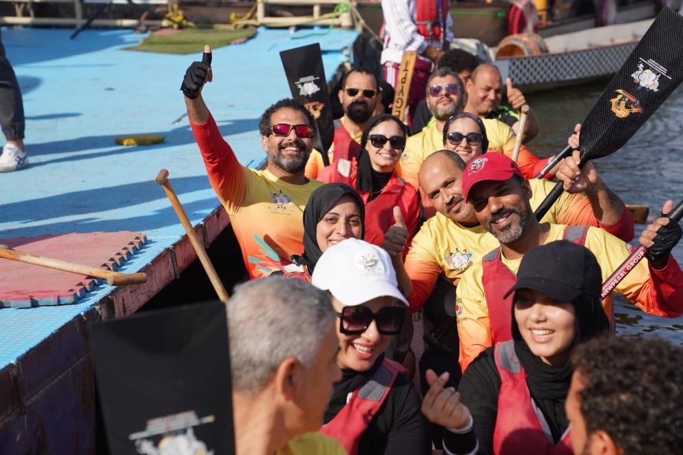 活動(dòng)現(xiàn)場(chǎng)龍舟競(jìng)技，共慶春節(jié)。開羅中國(guó)文化中心供圖